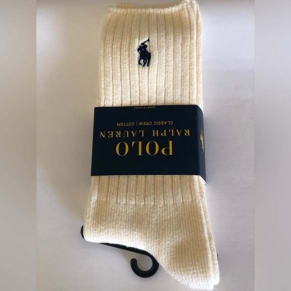 Polo Crew Socks NWT  Men XL in gray and Oat/ Wheat L in cream SOLD - Picture 2 of 5